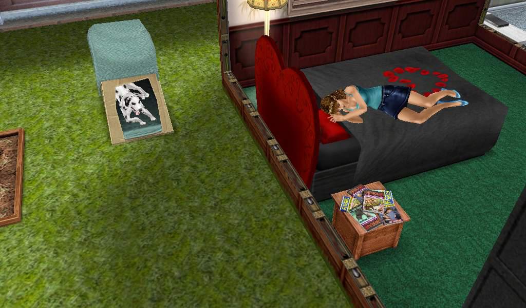The sims freeplay пусть 3 персонажа положат глаз на диван